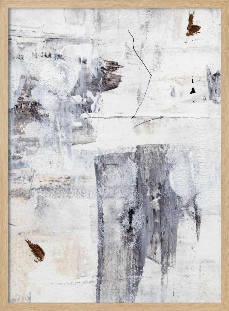 Abstract schilderij met gelaagde penseelstreken | Poster