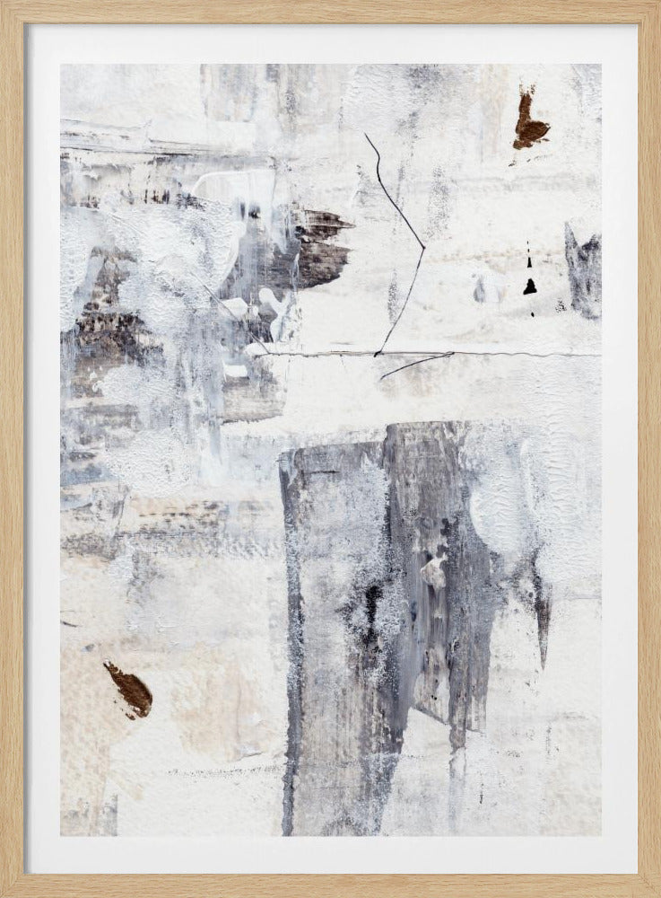 Abstract schilderij met gelaagde penseelstreken | Poster