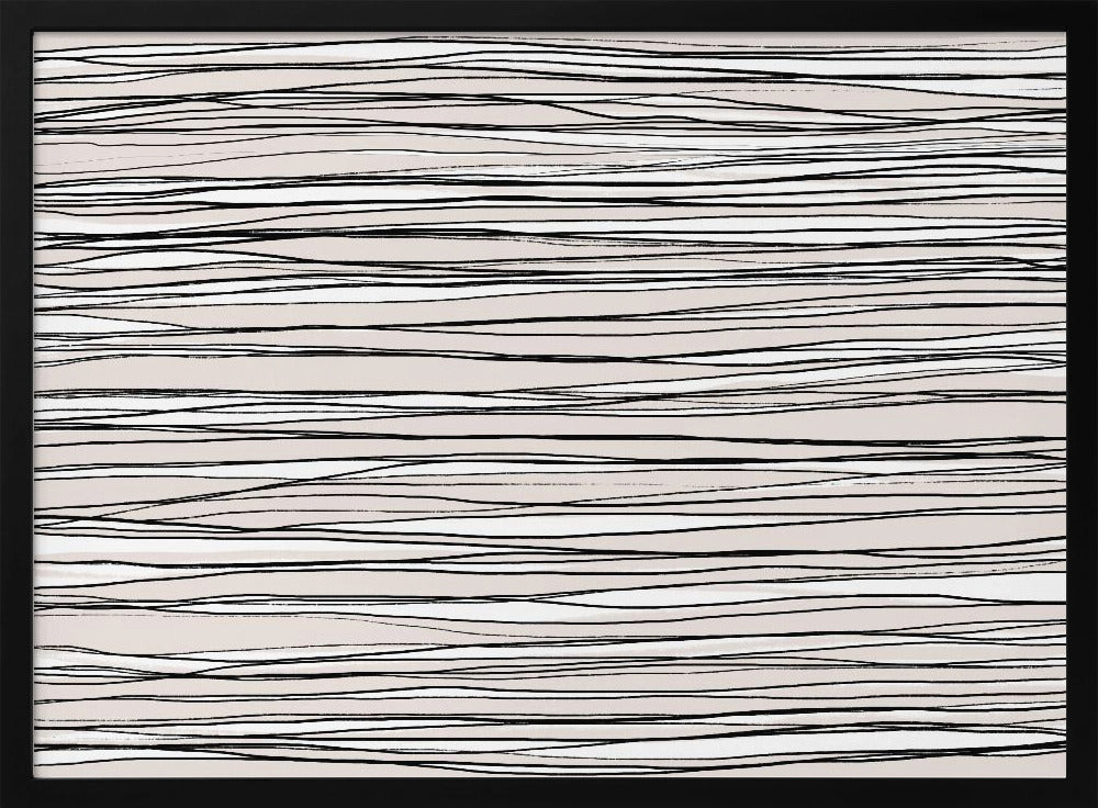 Black on Beige Lines | Poster