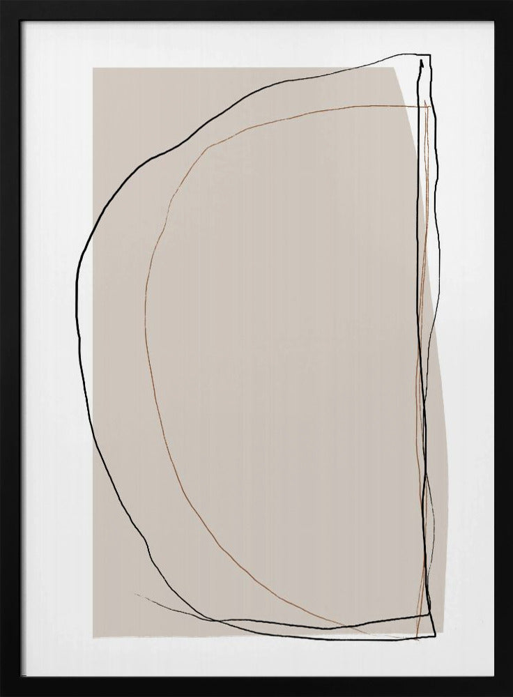 Elegante lijnkunst op een neutrale beige achtergrond | Poster