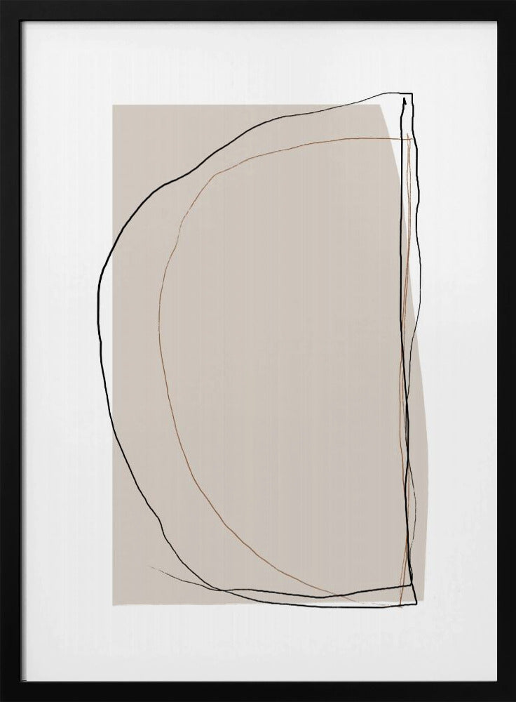 Elegante lijnkunst op een neutrale beige achtergrond | Poster