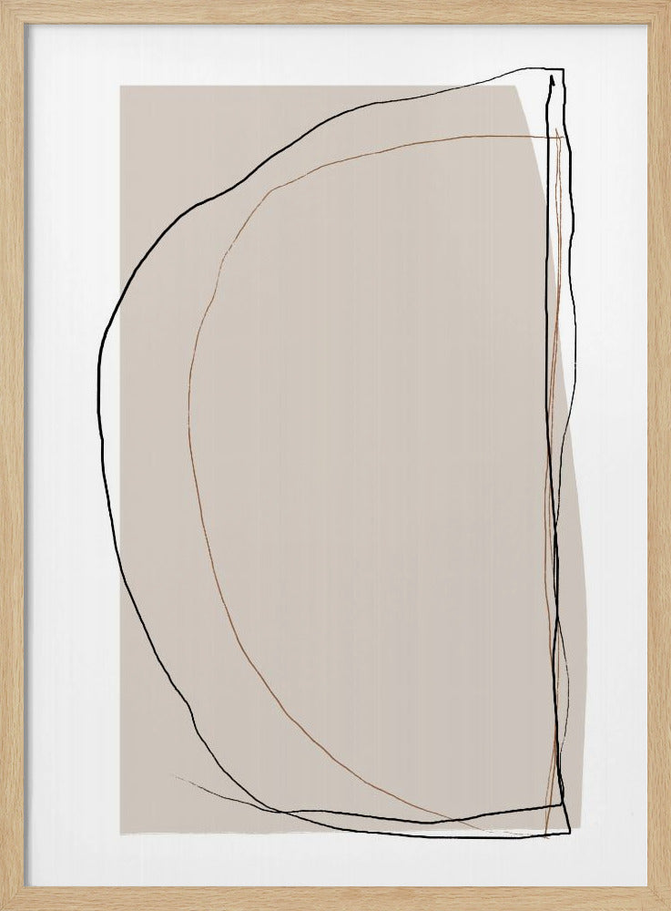 Elegante lijnkunst op een neutrale beige achtergrond | Poster