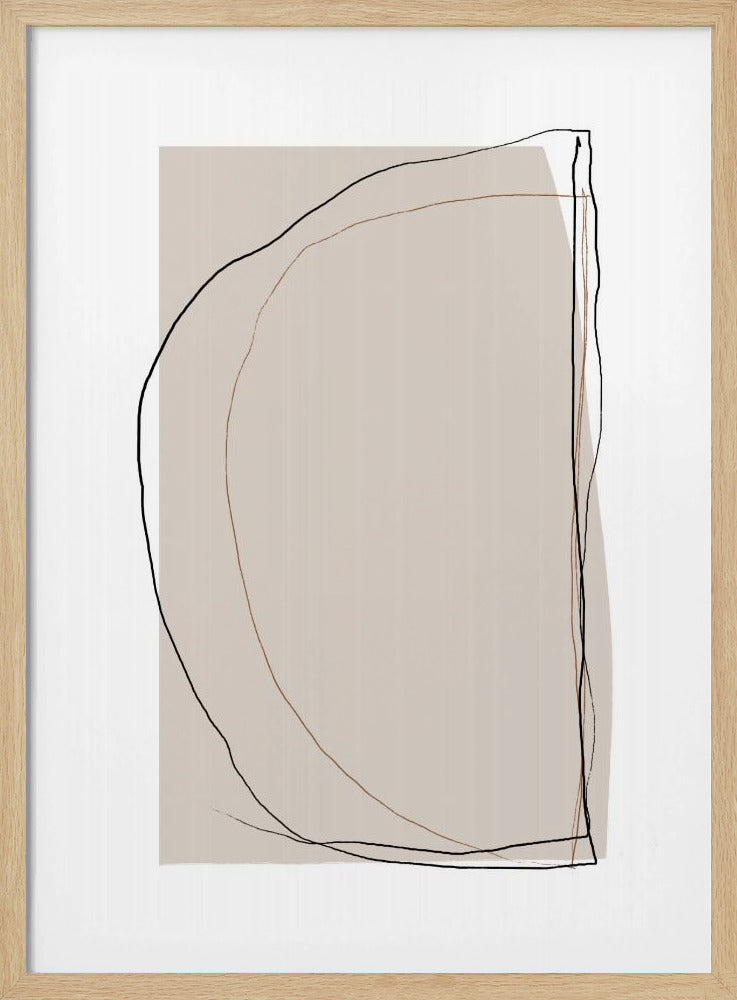 Elegante lijnkunst op een neutrale beige achtergrond | Poster