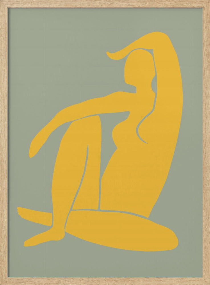 Figuur Groen en Geel Matisse Stijl | Poster