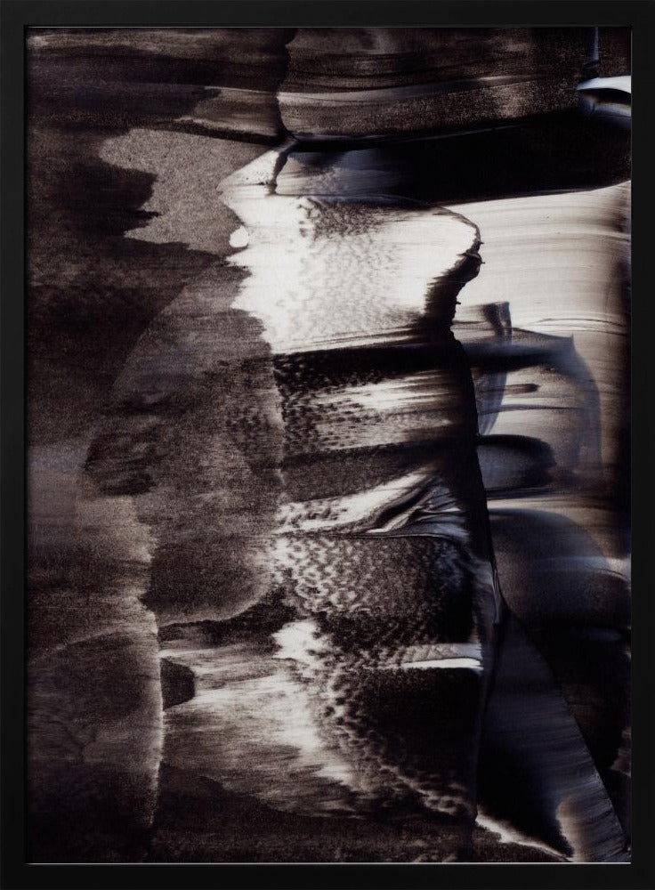Monochrome texturen en vloeiende penseelstreken | Poster