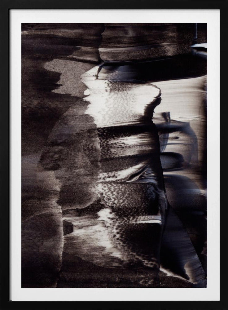 Monochrome texturen en vloeiende penseelstreken | Poster