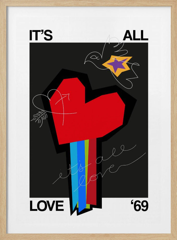 Het is allemaal liefde, hartgrijs | Poster