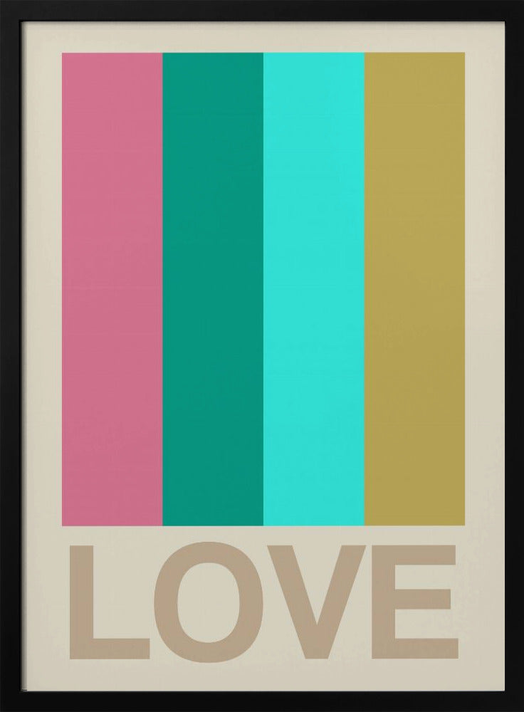 Retro streep LOVE Citrus | Poster