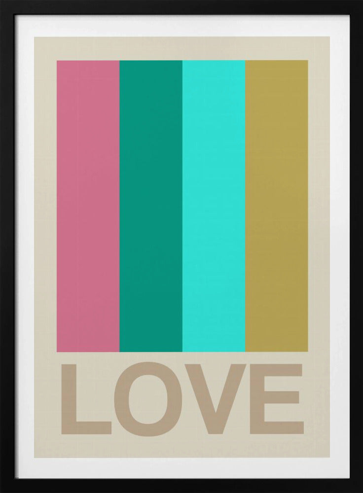 Retro streep LOVE Citrus | Poster
