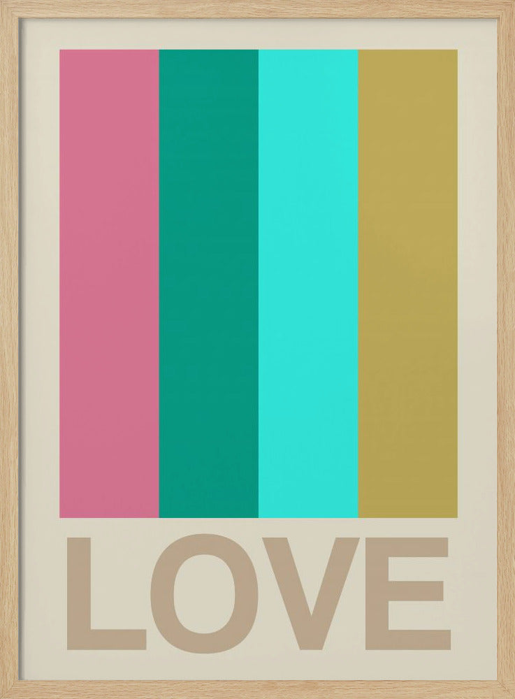 Retro streep LOVE Citrus | Poster