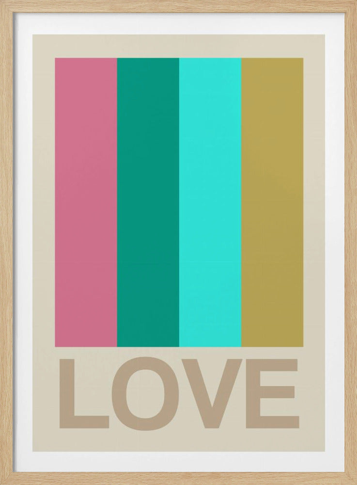 Retro streep LOVE Citrus | Poster