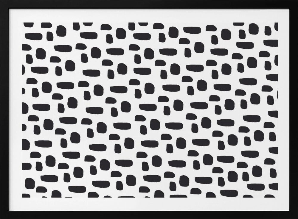 Zwart-wit stippenpatroon | Poster