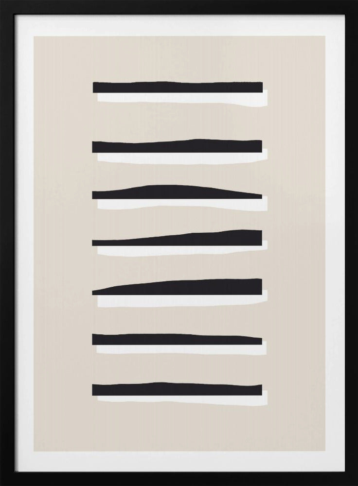Zwart-witte horizontale lijnen | Poster