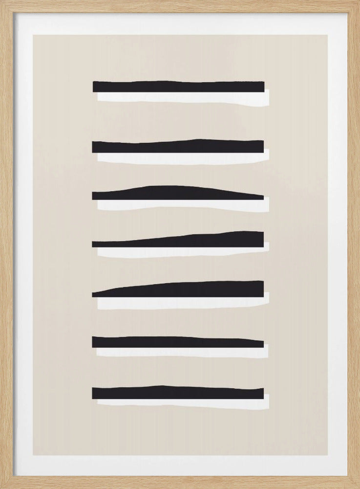 Zwart-witte horizontale lijnen | Poster