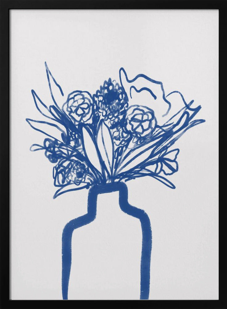 Blauwe vaasboeket | Poster