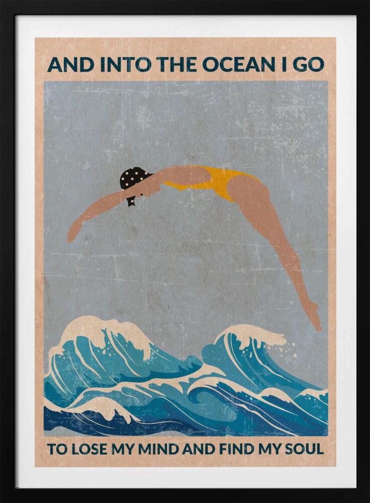 Into the Ocean (blauw) Standaard wanddecoratie | Poster