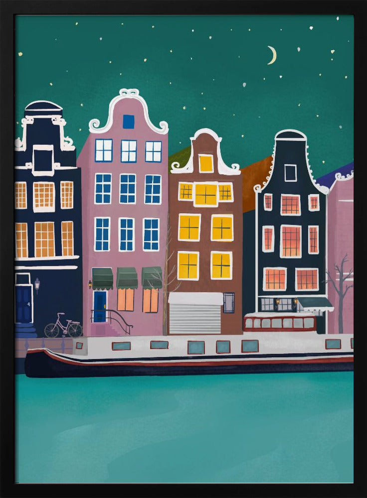 Amsterdam bij nacht | Poster
