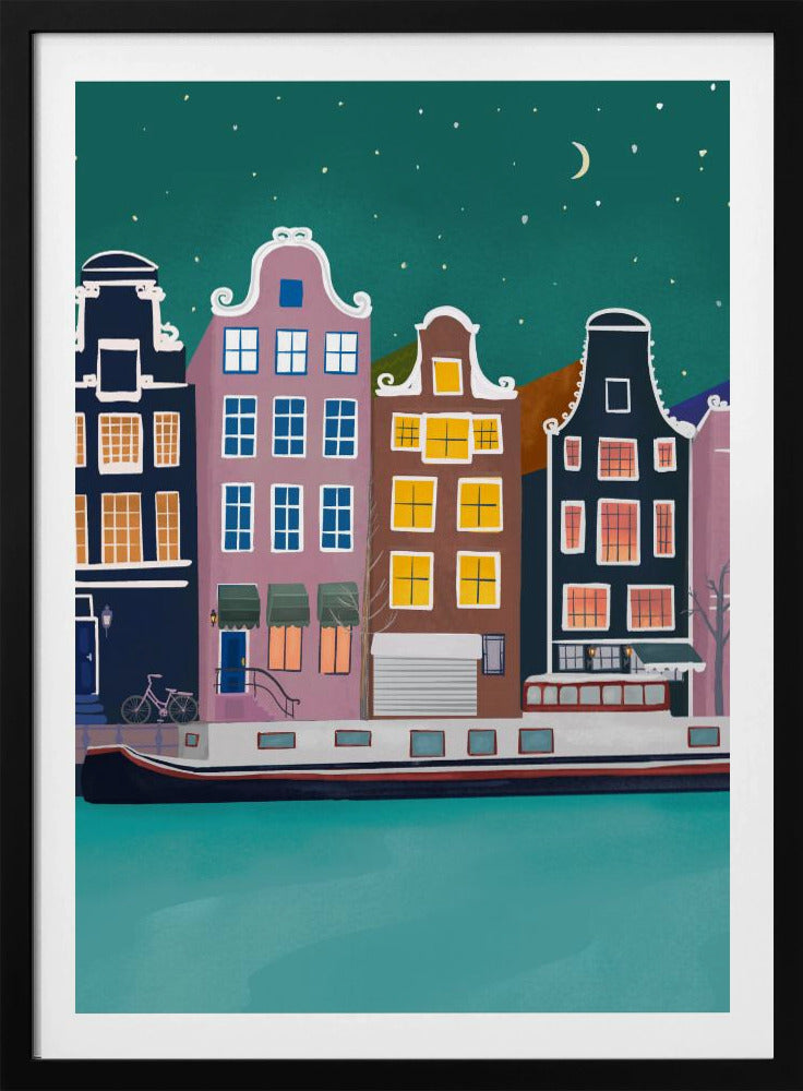 Amsterdam bij nacht | Poster