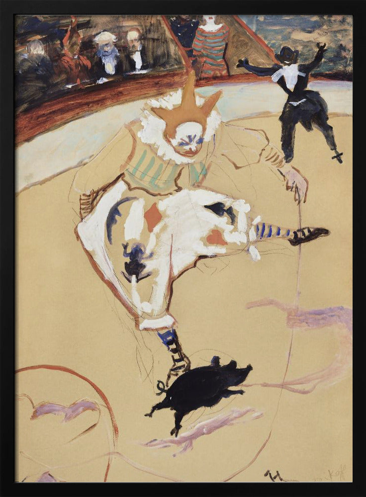 In het Circus Fernando Medrano met een biggetje (ca. 1889) | Poster