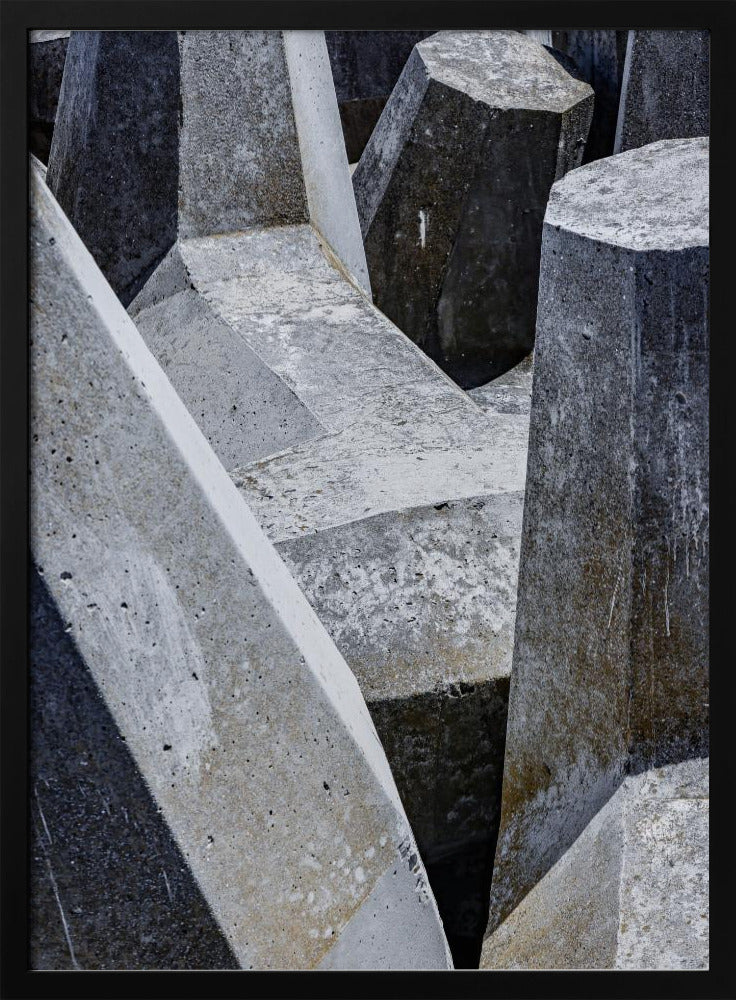 Doolhof van betonnen vormen | Poster