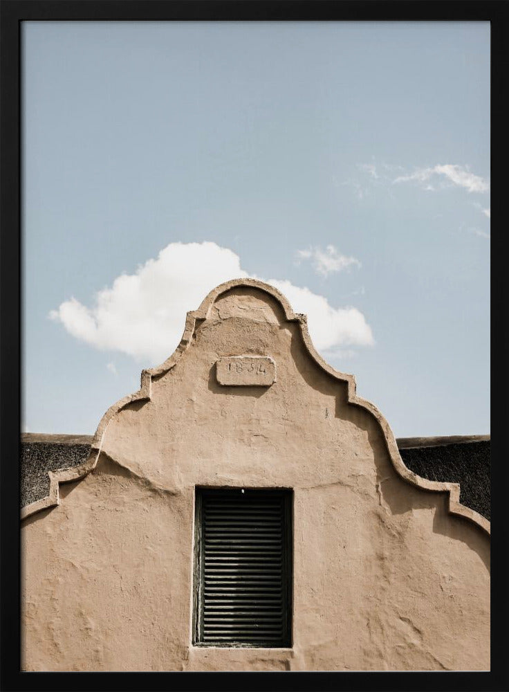 Vintage puntgevel met boogvenster | Poster