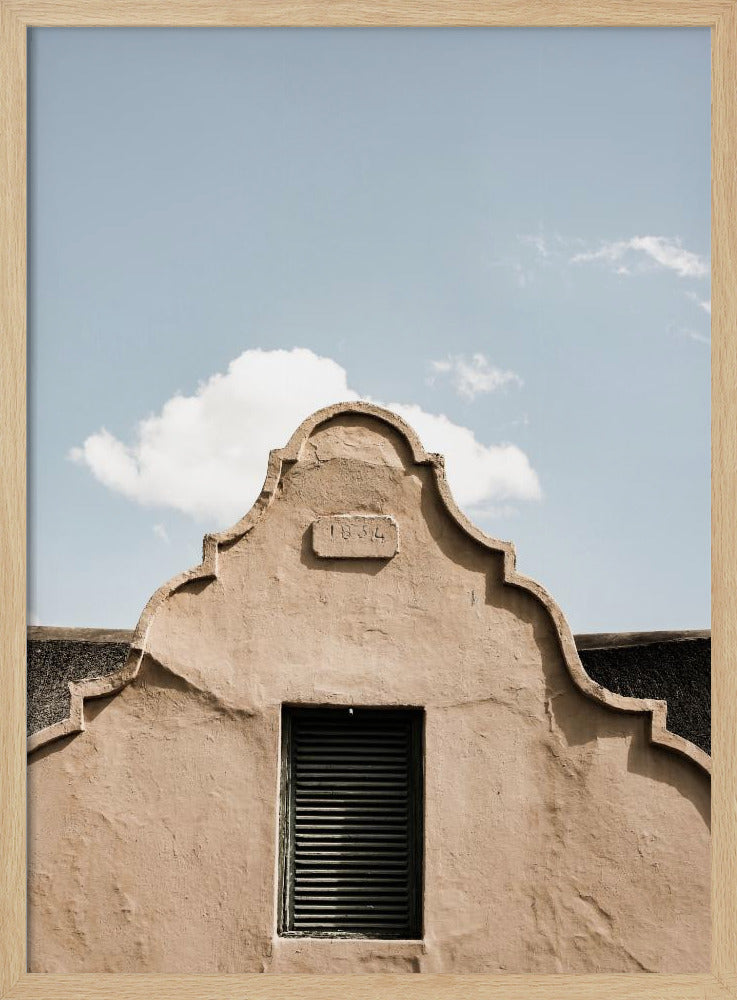 Vintage puntgevel met boogvenster | Poster