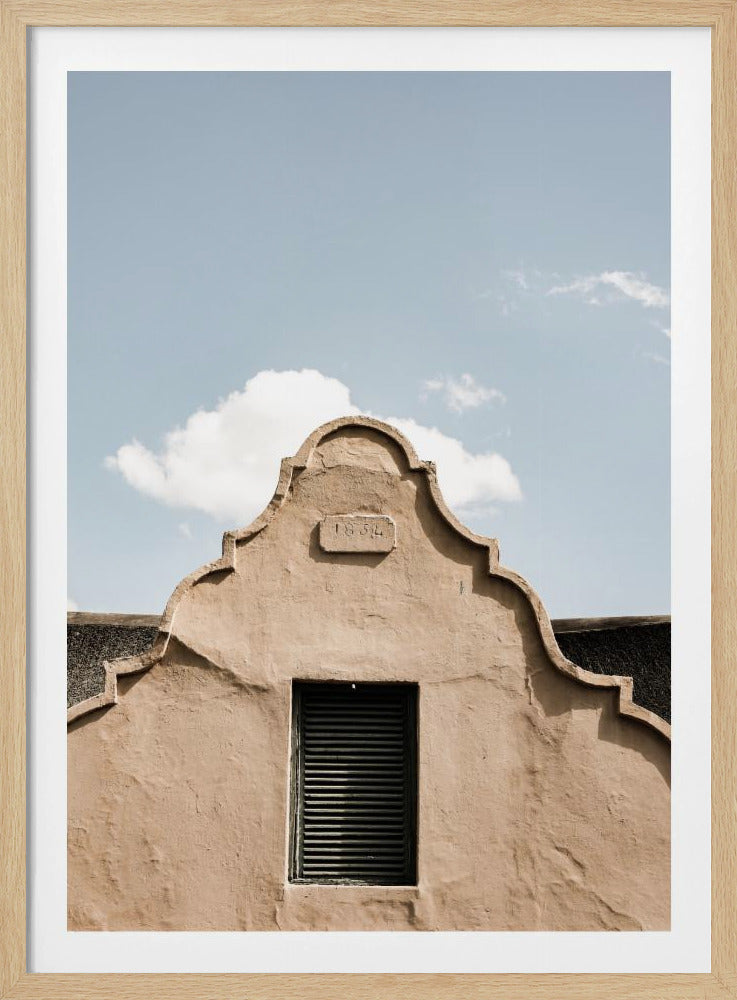 Vintage puntgevel met boogvenster | Poster