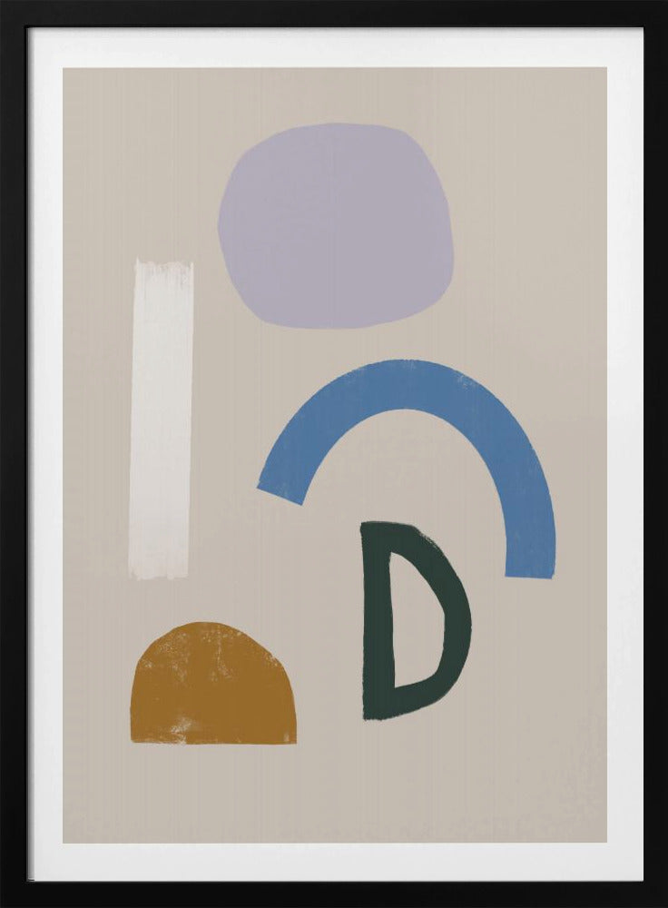 Minimalistische vormen in gedempte kleuren | Poster