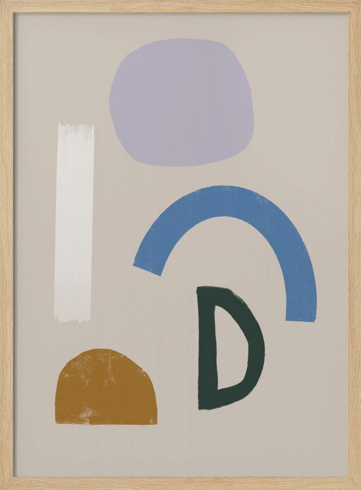Minimalistische vormen in gedempte kleuren | Poster