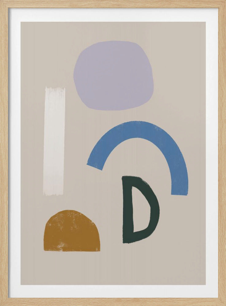 Minimalistische vormen in gedempte kleuren | Poster