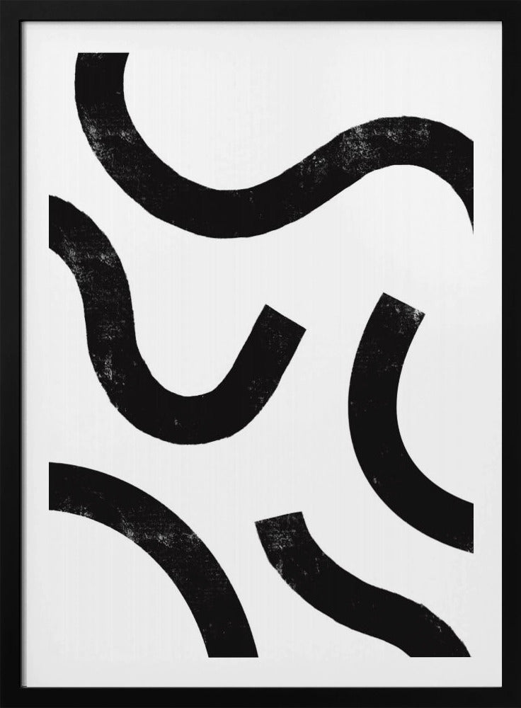 Gebogen monochrome paden | Poster