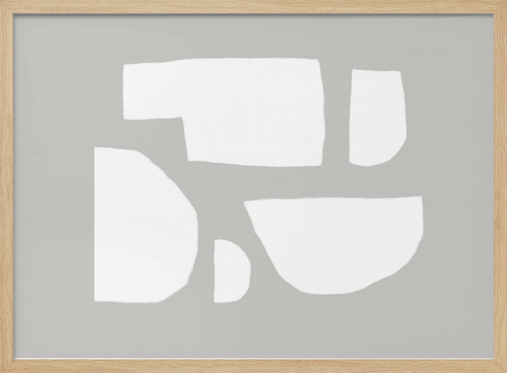 Minimalistische witte vormen | Poster