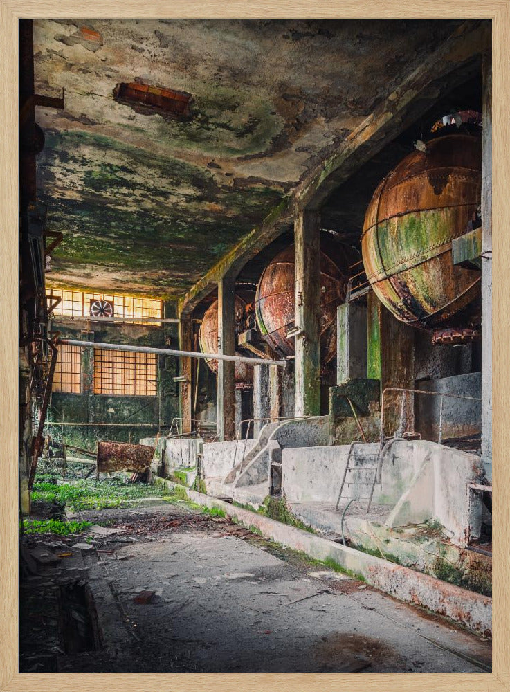 Roestige industriële ballen | Poster