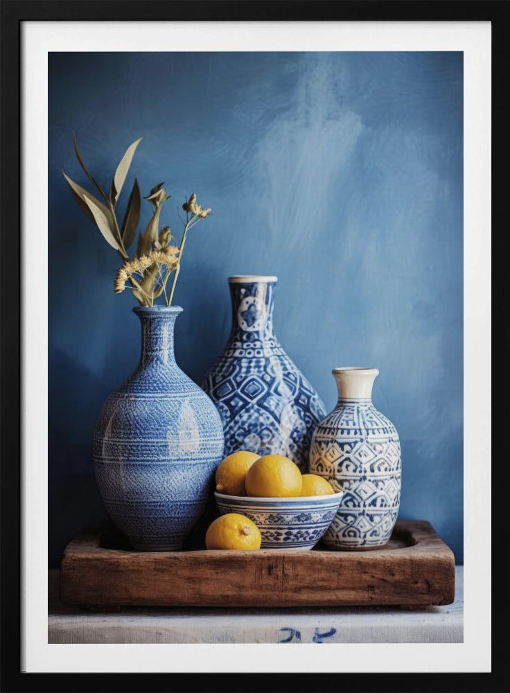 Stilleven met blauwe harmonie | Poster