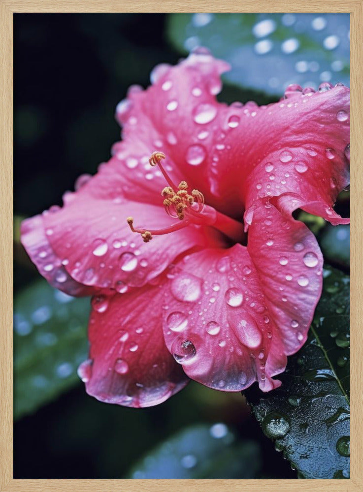 Bloemblaadjes in de regen | Poster