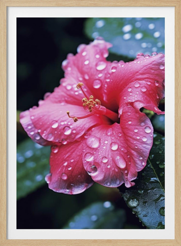 Bloemblaadjes in de regen | Poster