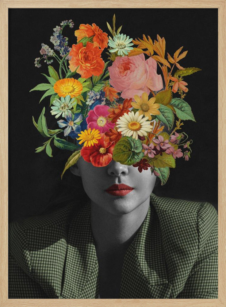 Groen Vintage Boeket | Poster