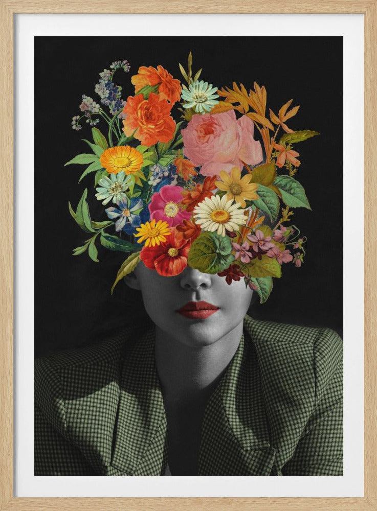 Groen Vintage Boeket | Poster