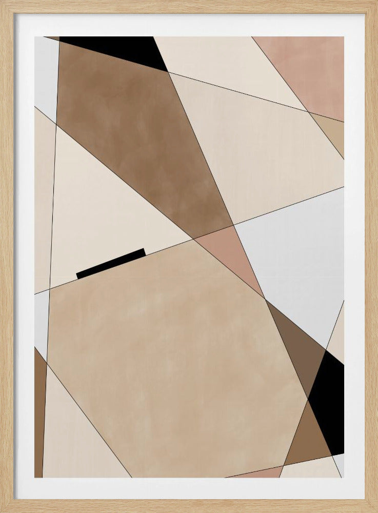 Geometrische beige kunst | Poster