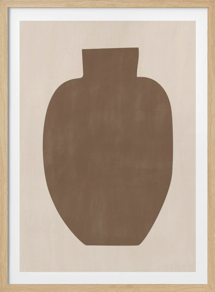 Bruin silhouet van een vaas | Poster