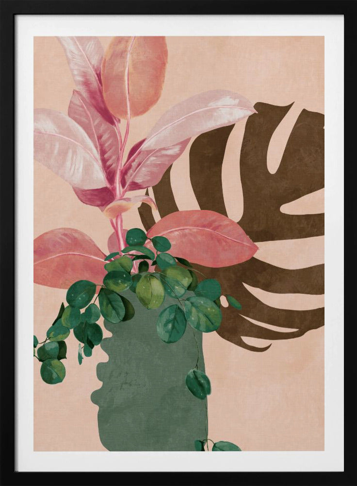 Bladeren Meer 6 Roze | Poster