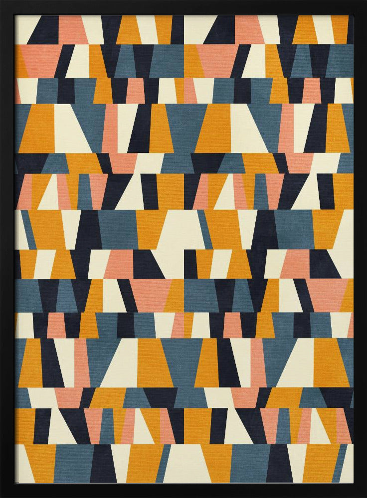 Regenboog Plus Vormen Blauw Mosterd14 | Poster