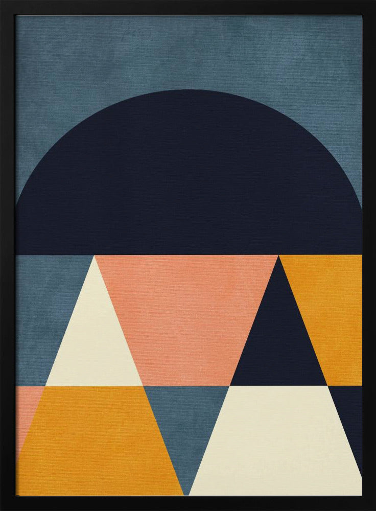 Regenboog Plus Vormen Blauw Mosterd4 | Poster