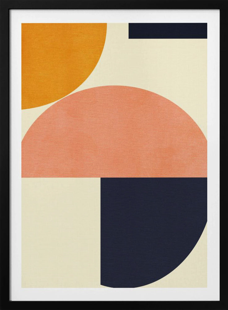 Regenboog Plus Vormen Blauw Mosterd2 | Poster