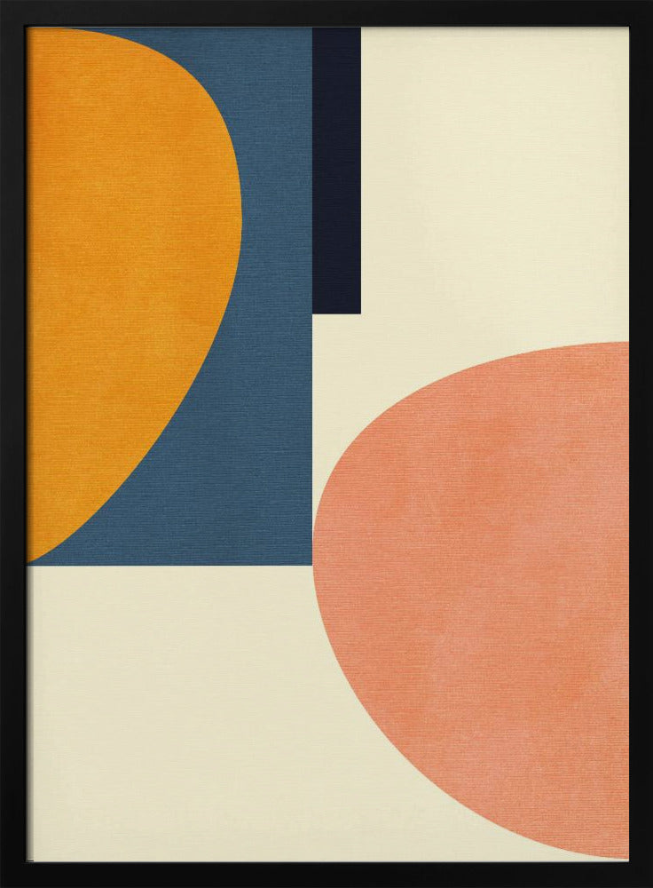 Regenboog Plus Vormen Blauw Mosterd1 | Poster