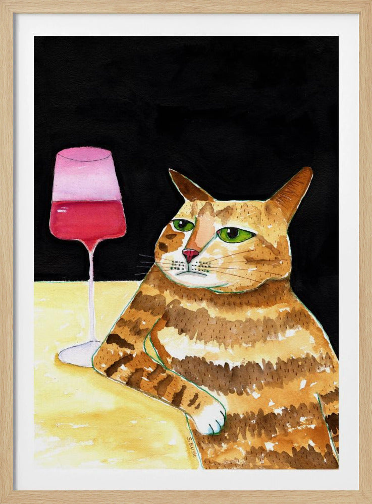 Kattenvrijdagavonddrankjes Wijn Grappige kattenhumor | Poster