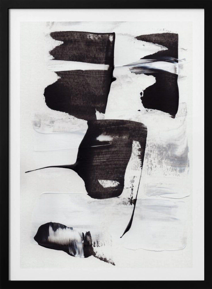 Expressive Monochrome Brushstrokes | Poster