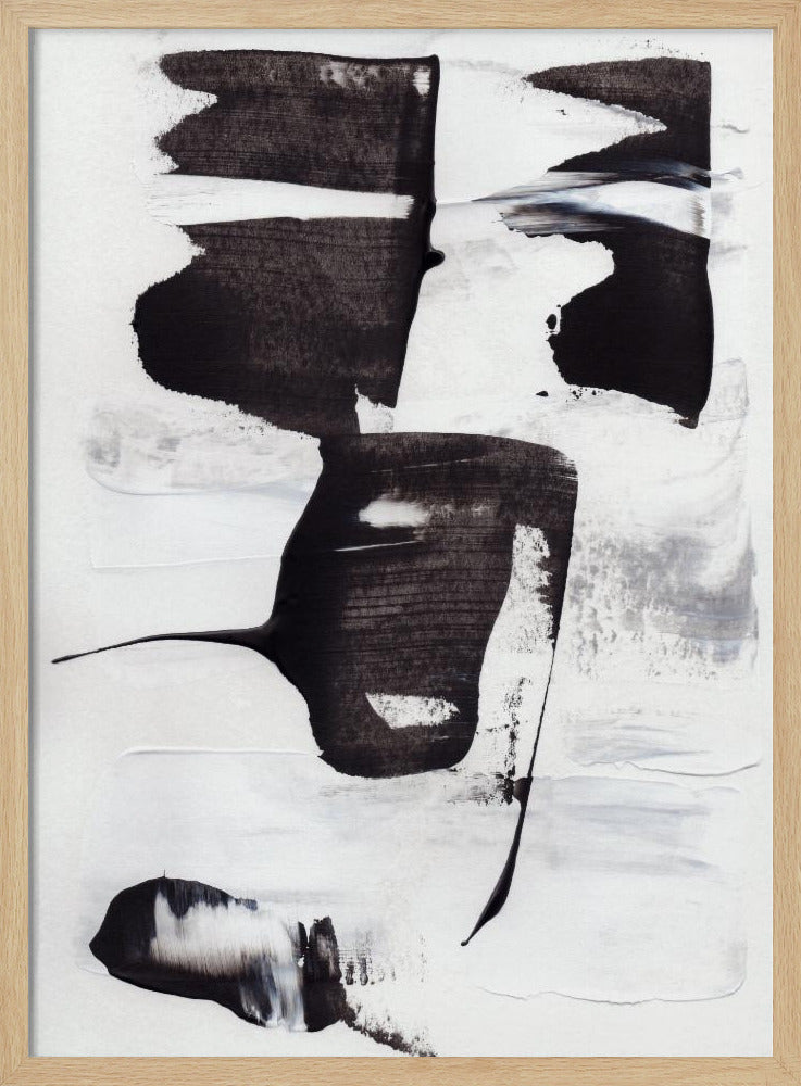 Expressive Monochrome Brushstrokes | Poster