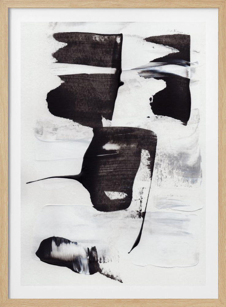 Expressive Monochrome Brushstrokes | Poster