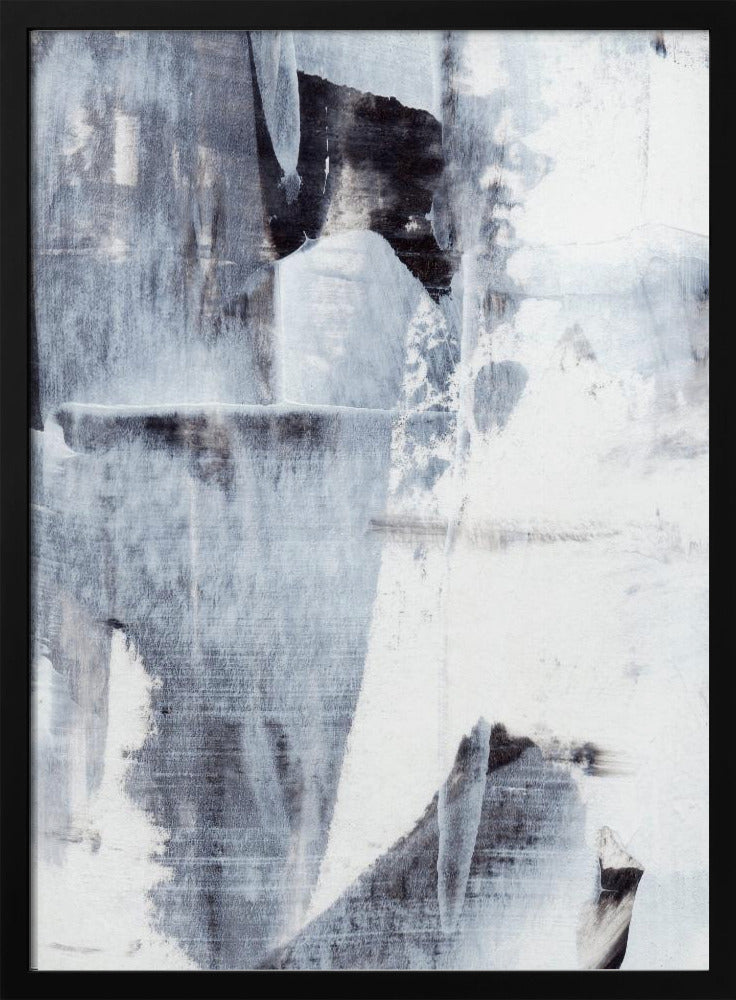 Penseelstreken in monochrome tinten | Poster